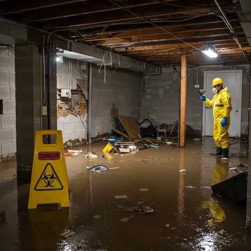 Flooded Basement Electrical Hazard in Burnham, ME Property